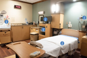 Screen Shot from Interactive Labeled Graphic of Labor and Delivery Room